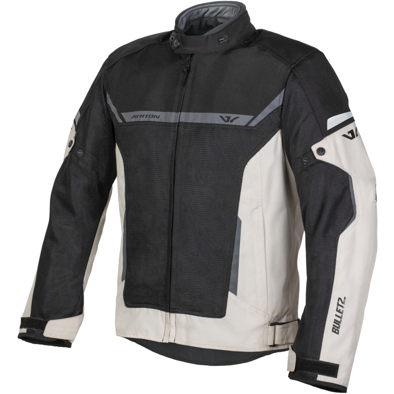 Ayrton Bullet II Flow Motorradjacke creme-sand-grau-schwarz