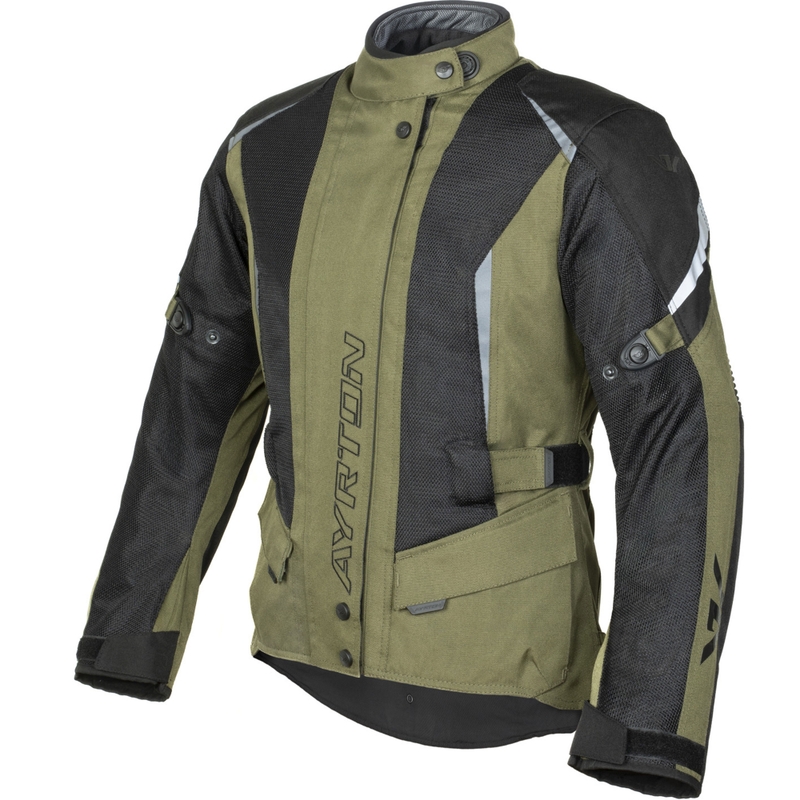 Damen Motorradjacke Ayrton Teressa II Flow dunkelgrün-schwarz
