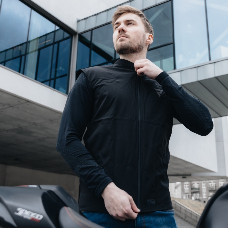 Rebelhorn Vandal Leder Motorradjacke schwarz-rot