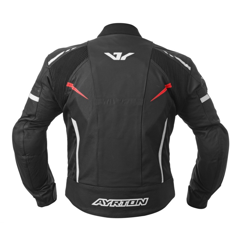 Ayrton Raptor schwarz-weiß-fluorrote Motorradjacke Ausverkauf
