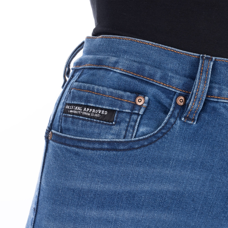 Damen Motorradjeans OXFORD SOFIA AA Slim hellblau