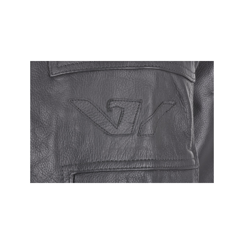 Ayrton Klassische Leder Motorradjacke Schwarz
