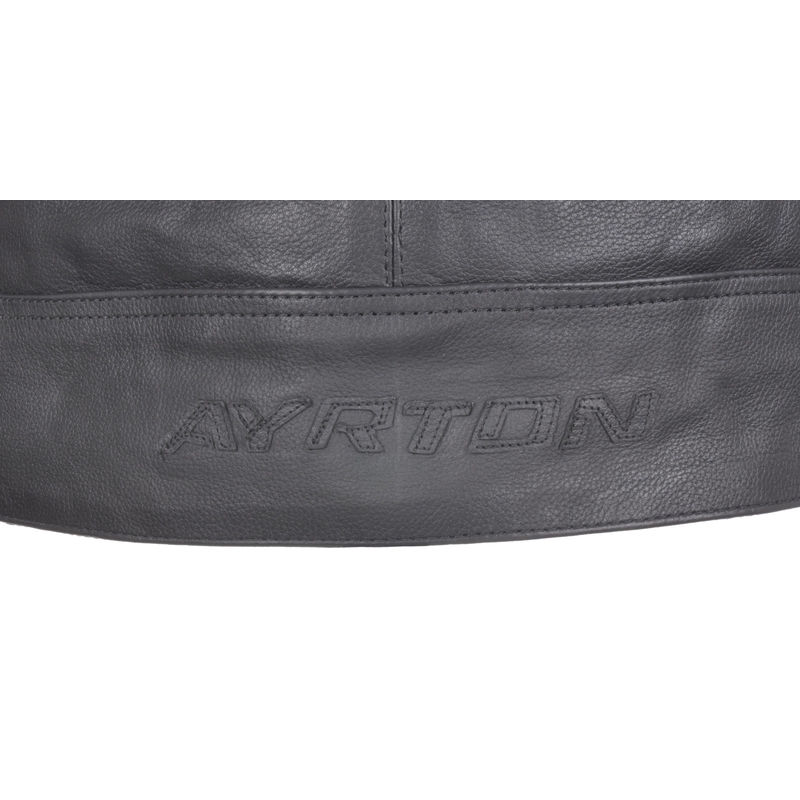 Ayrton Klassische Leder Motorradjacke Schwarz
