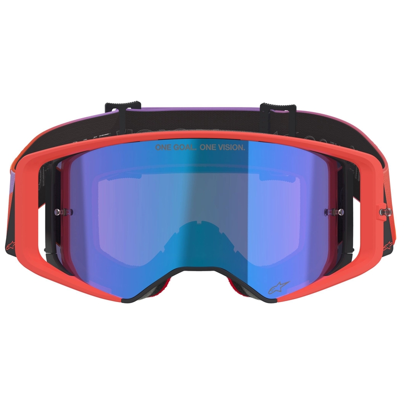 Alpinestars Supertech Vision Corp orange-violette Motocross-Brille mit verspiegelter blauer Linse