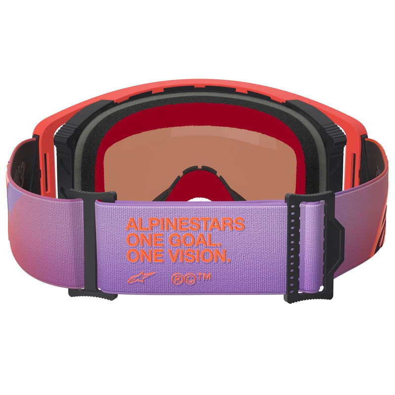 Alpinestars Supertech Vision Corp orange-violette Motocross-Brille mit verspiegelter blauer Linse