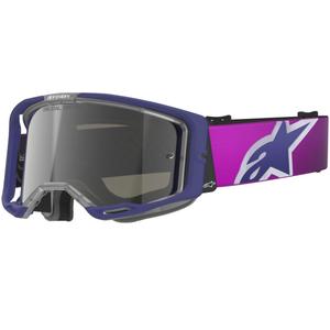 Alpinestars Vision 8 Corp Motocrossbrille lila-klar mit verspiegelter silberner Linse