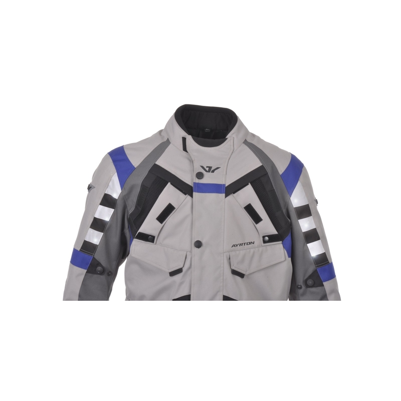 Ayrton Fuel Motorradjacke grau-schwarz-blau