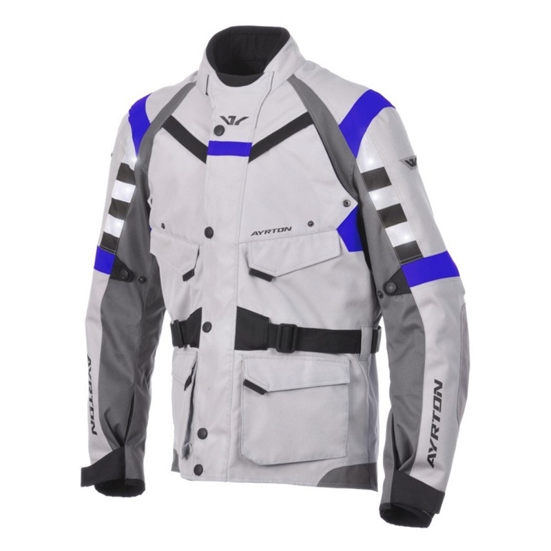 Ayrton Fuel Motorradjacke grau-schwarz-blau