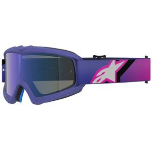 Alpinestars Vision Youth Corp Kinder-Motocrossbrille lila-fluo pink mit verspiegelter blauer Linse