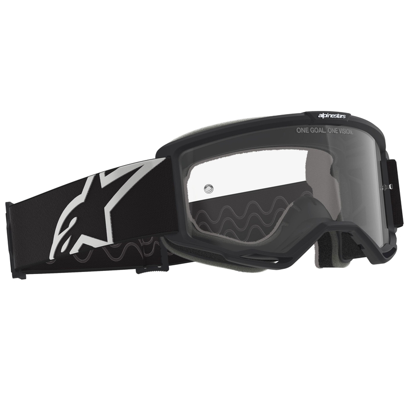Alpinestars Vision OTG Motocrossbrille schwarz-weiß mit klarer Linse