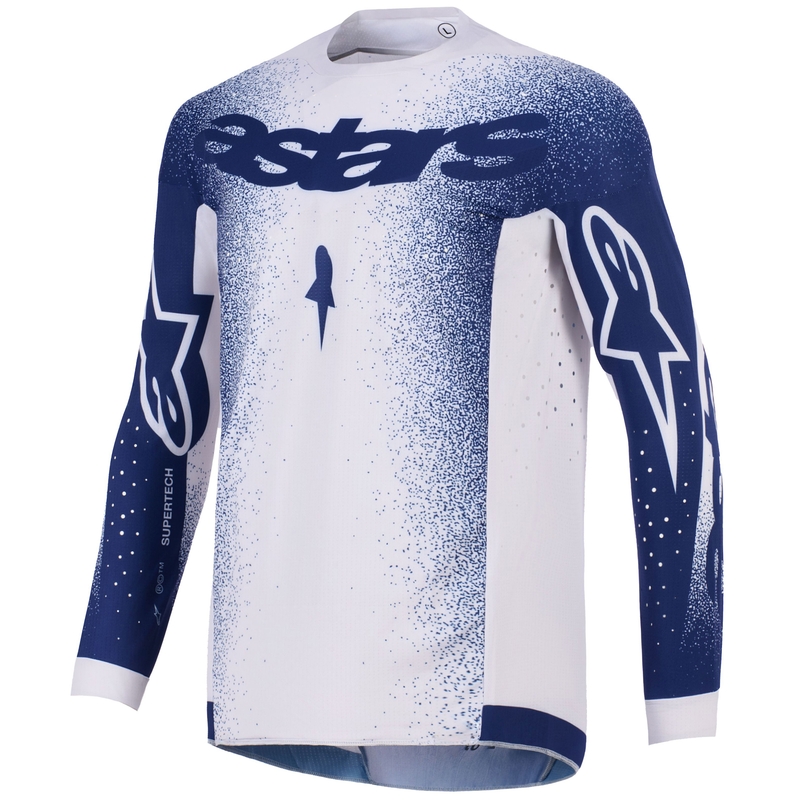 Alpinestars Supertech Scenz Motocross-Trikot hellgrau-dunkelblau