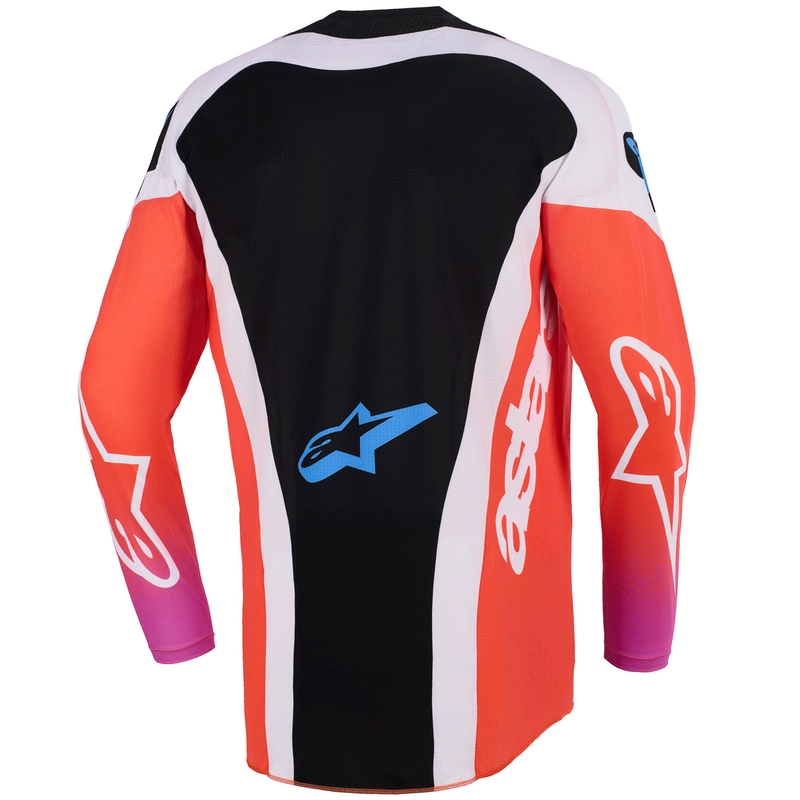 Alpinestars Techstar Knif Motocross-Trikot hellgrau-neonorange-schwarz