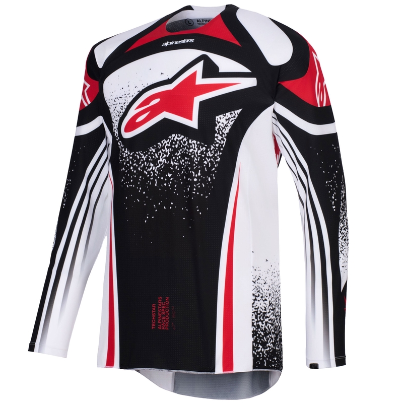 Alpinestars Techstar Nomur Motocross Trikot schwarz-weiß-rot