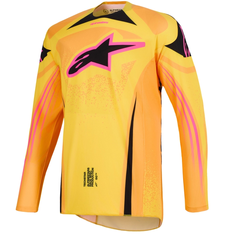 Alpinestars Techstar Nomur Motocross Trikot orange-gelb-pink