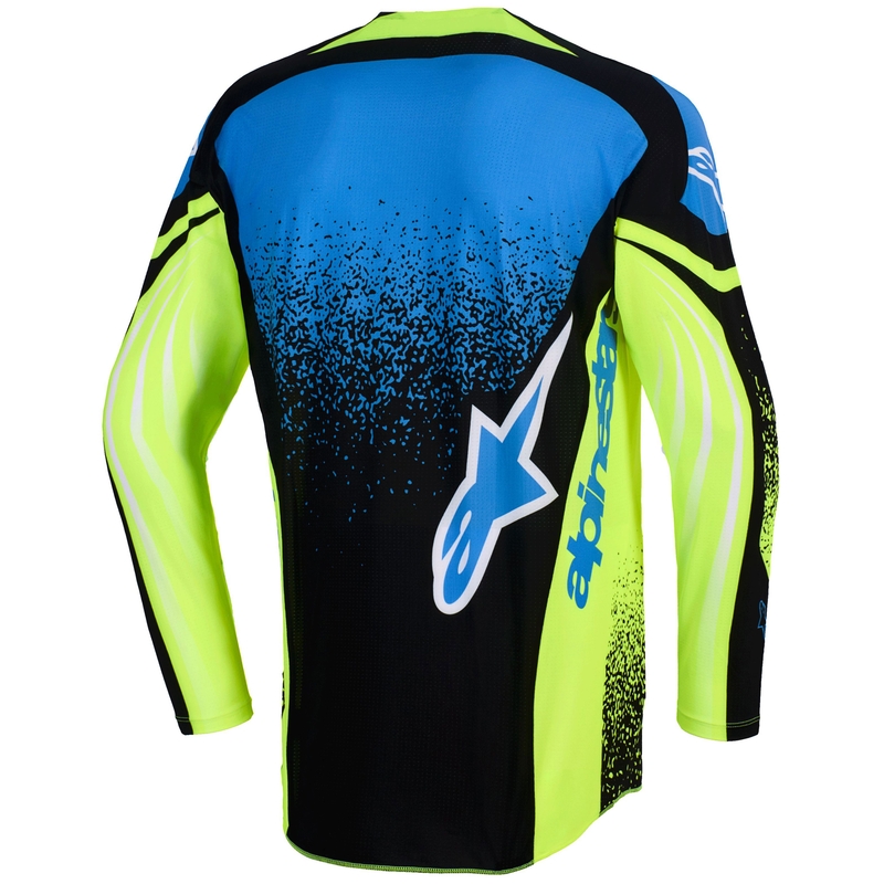 Alpinestars Techstar Nomur Motocross-Trikot dunkelblau-fluogelb-blau