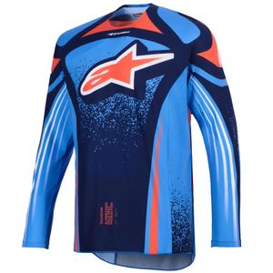 Alpinestars Techstar Nomur Motocross-Trikot dunkelblau-orange-blau