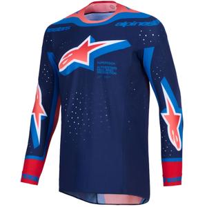 Alpinestars Supertech Vista Motocross-Trikot dunkelblau-koralle-kobalt