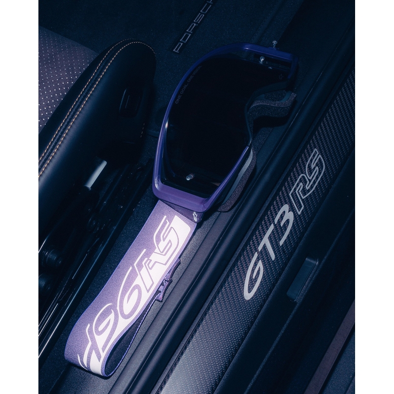 Alpinestars Supertech Vision Hunta96 XXV Motocrossbrille lila-weiß mit verspiegeltem silbernem Plexiglas