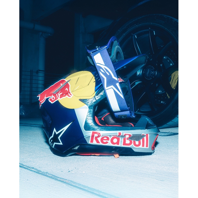 Alpinestars Supertech Vision Hunta96 XXV Motocrossbrille lila-weiß mit verspiegeltem silbernem Plexiglas