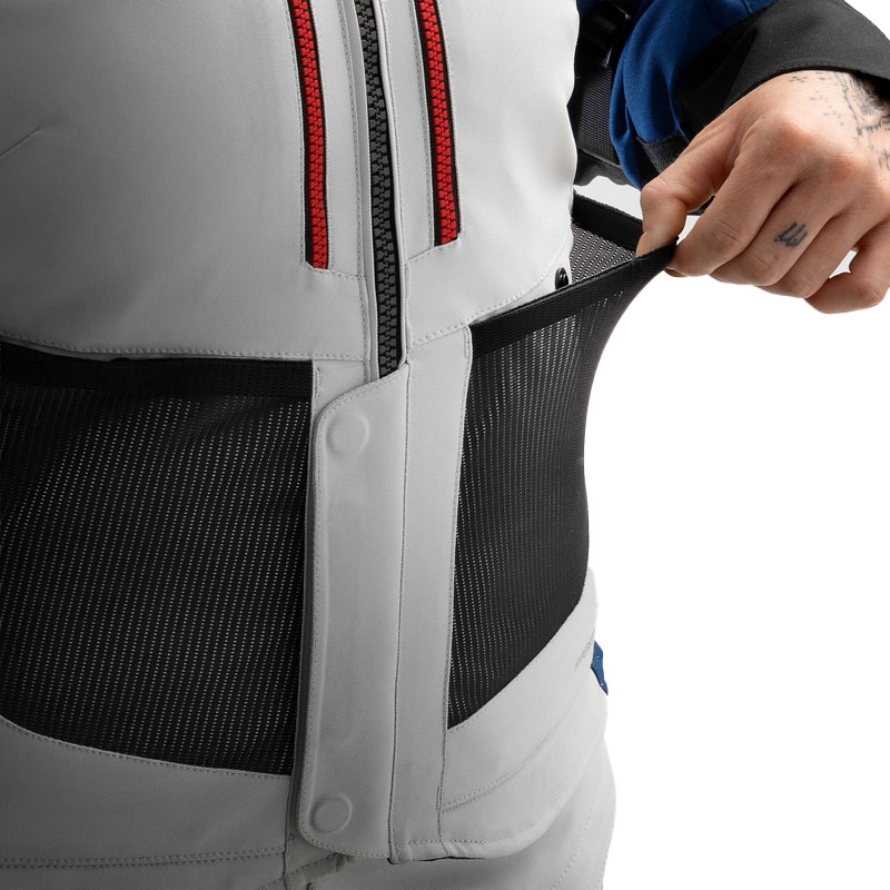 Damen-Motorradjacke Rebelhorn Hardy 3.0 blau-grau-rot