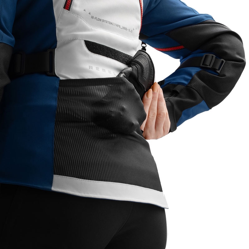 Damen-Motorradjacke Rebelhorn Hardy 3.0 blau-grau-rot