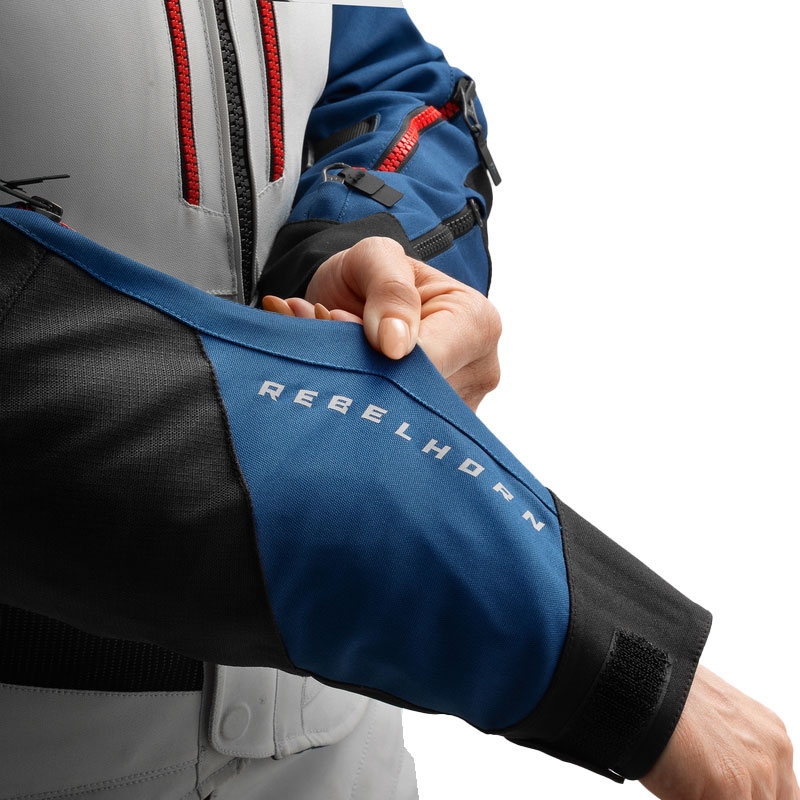 Damen-Motorradjacke Rebelhorn Hardy 3.0 blau-grau-rot