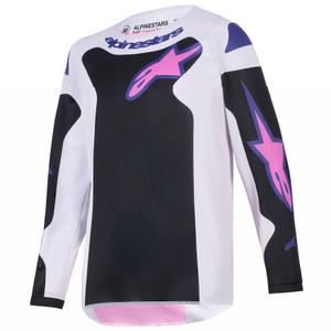 Motocross Jersey Alpinestars Fluid Grid Kinder Schwarz-Hellgrau-Lila