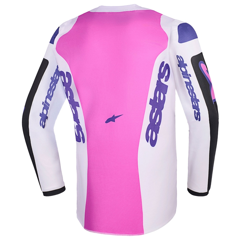 Motocross Jersey Alpinestars Fluid Grid Kinder Schwarz-Hellgrau-Lila
