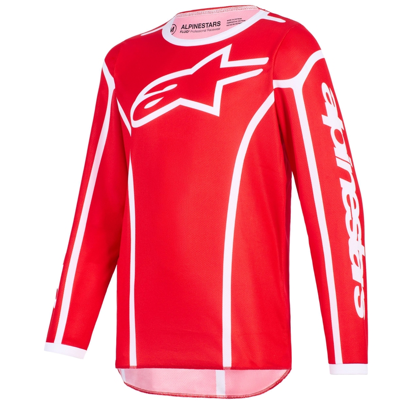 Alpinestars Fluid Apex Kinder Motocross Trikot rot-weiß
