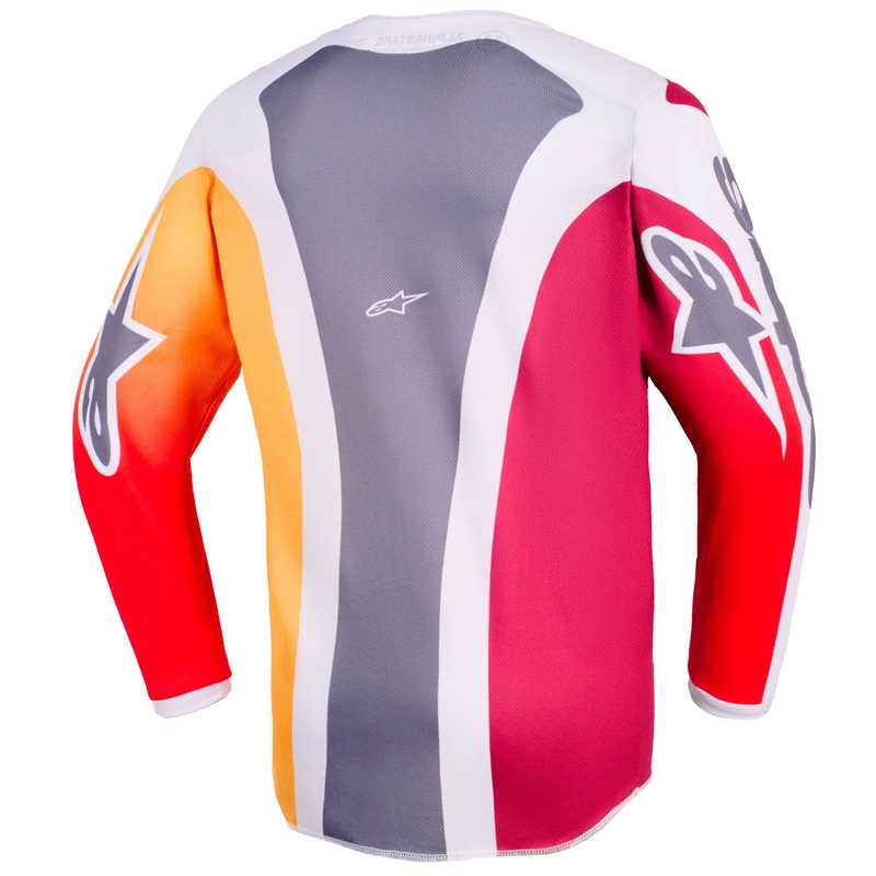 Alpinestars Fluid Portl Kinder Motocross Trikot rot-orange-hellgrau
