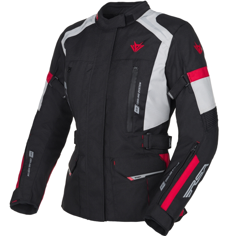 Damen Motorradjacke RSA EXO 2 schwarz-grau-rot