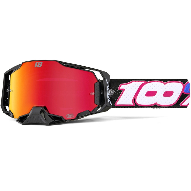 Motocrossbrille 100% Armega Hiper Jett Special mit rotem Plexiglas