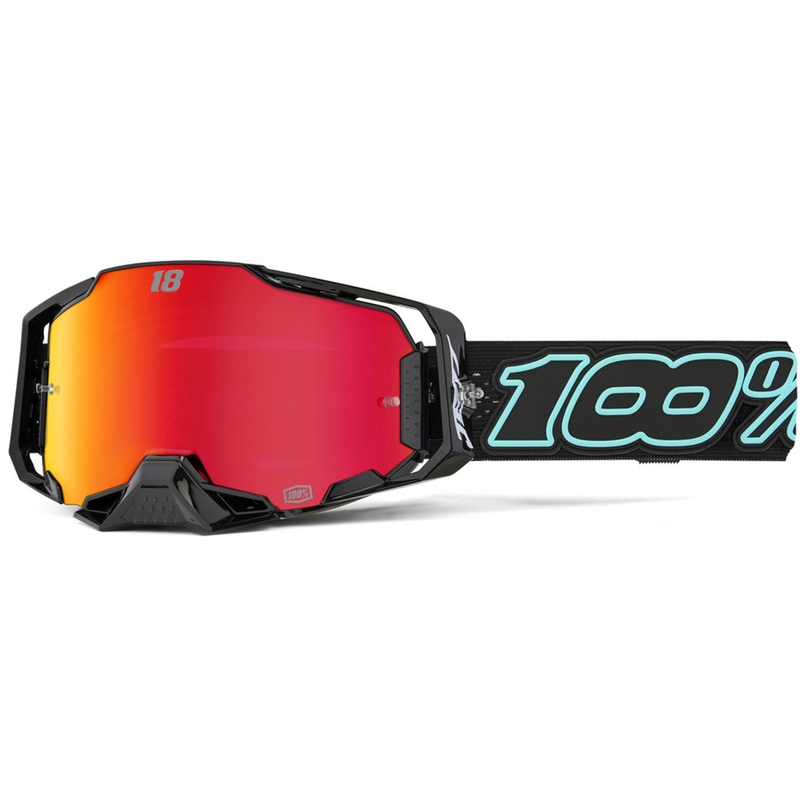 Motocrossbrille 100% Armega Hiper Jett Special mit rotem Plexiglas