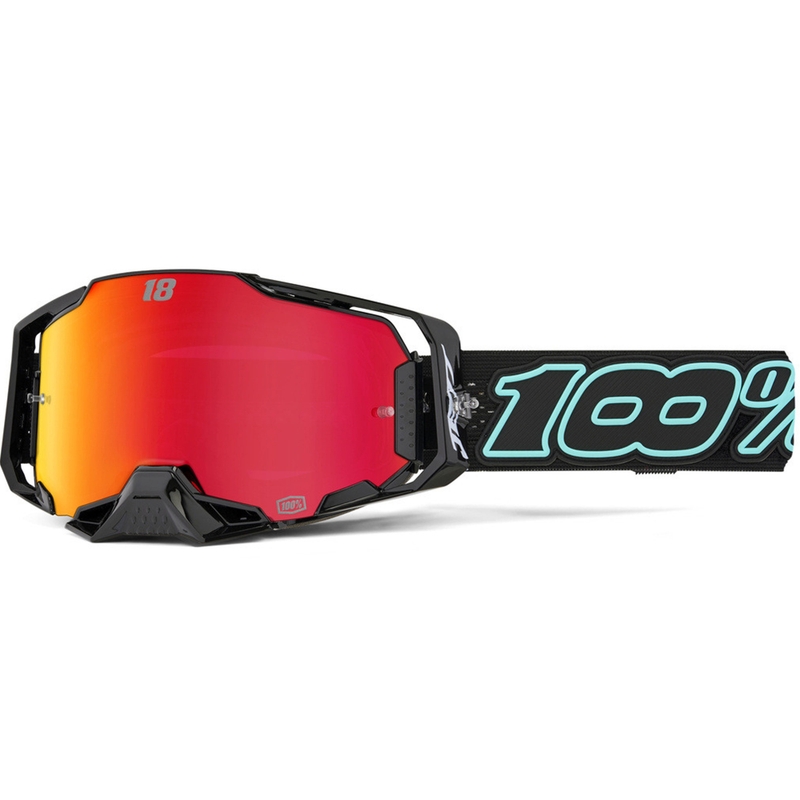 Motocrossbrille 100% Armega Hiper Jett Special mit rotem Plexiglas