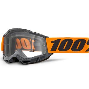 Motocrossbrille 100% Accuri 2 Orange mit klarem Plexiglas