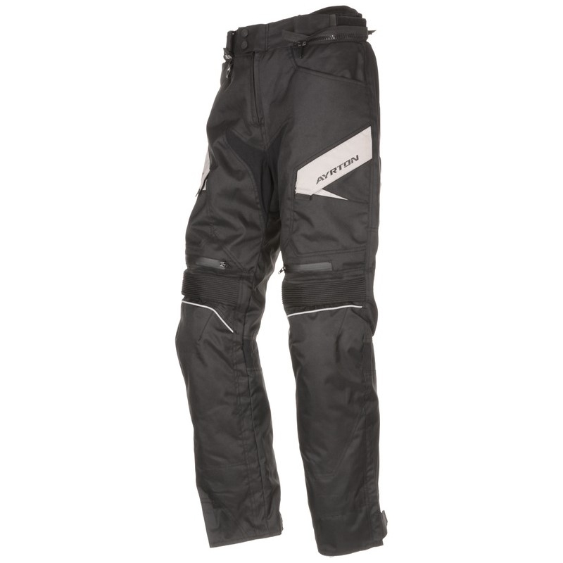 Ayrton Brock schwarz und grau verkürzte Motorradhose Ausverkauf