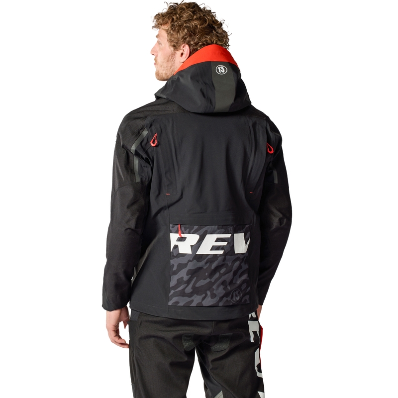 Motorradjacke Revit Vision H2O schwarz-rot