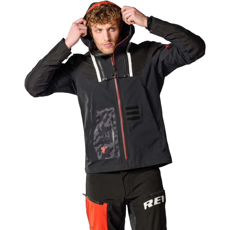 Motorradjacke Revit Vision H2O schwarz-rot