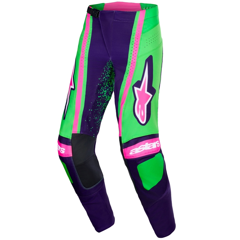 Alpinestars Techstar Nomur Motocross-Hose dunkelviolett-grün-fluo pink