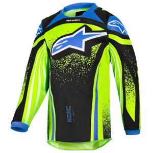 Motocross Jersey Alpinestars Racer Nomur Kinder Dunkelblau-Neongelb-Schwarz