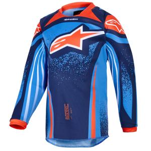 Motocross Jersey Alpinestars Racer Nomur Dunkelblau-Orange-Schwarz Kinder