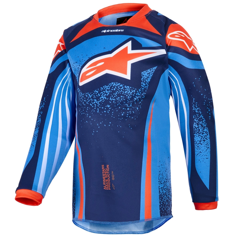 Motocross Jersey Alpinestars Racer Nomur Dunkelblau-Orange-Schwarz Kinder