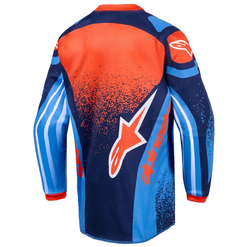 Motocross Jersey Alpinestars Racer Nomur Dunkelblau-Orange-Schwarz Kinder