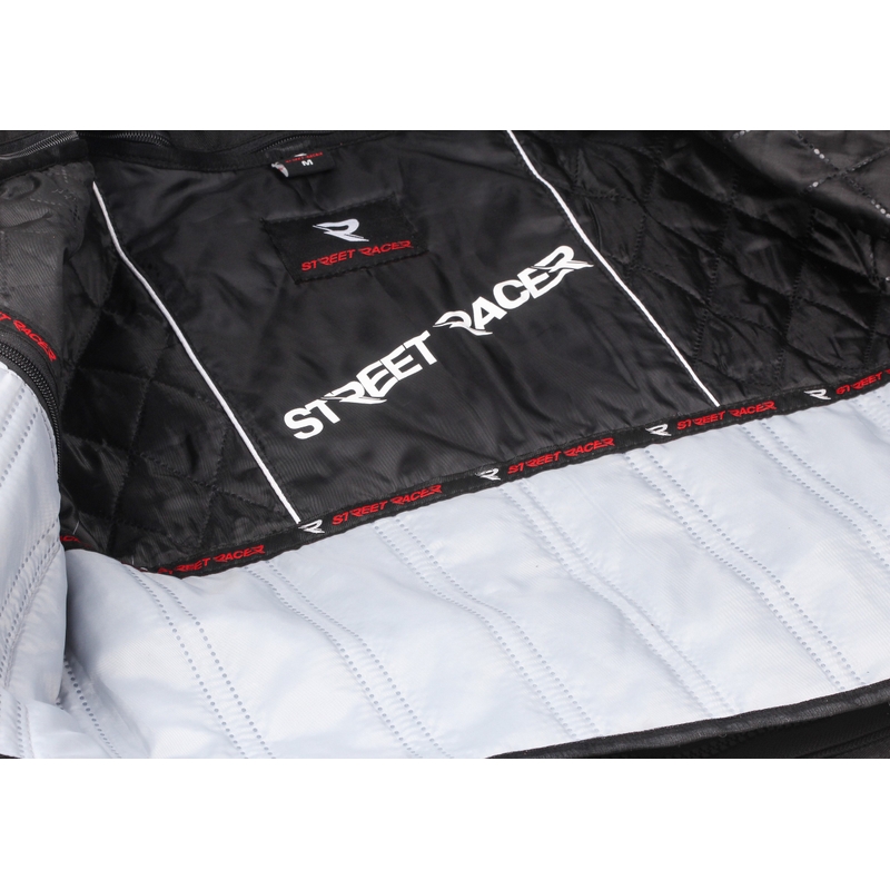 Women's Street Racer Electra Schwarz-Weiß-Motorradjacke Ausverkauf