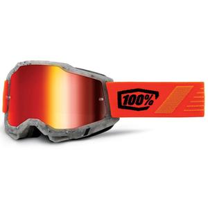 Motocrossbrille 100% ACCURI 2 Schrute mit rotem Plexiglas