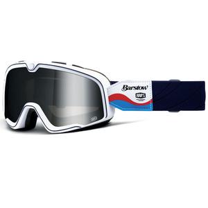 Motorradbrille 100% BARSTOW LUCIEN mit silbernem Plexiglas