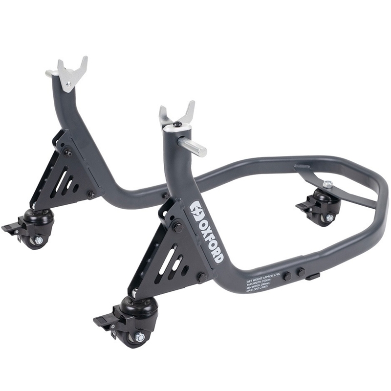 Oxford Zero-G Rocker Motorrad-Hinterbauständer mit Zusatzrad, schwarz