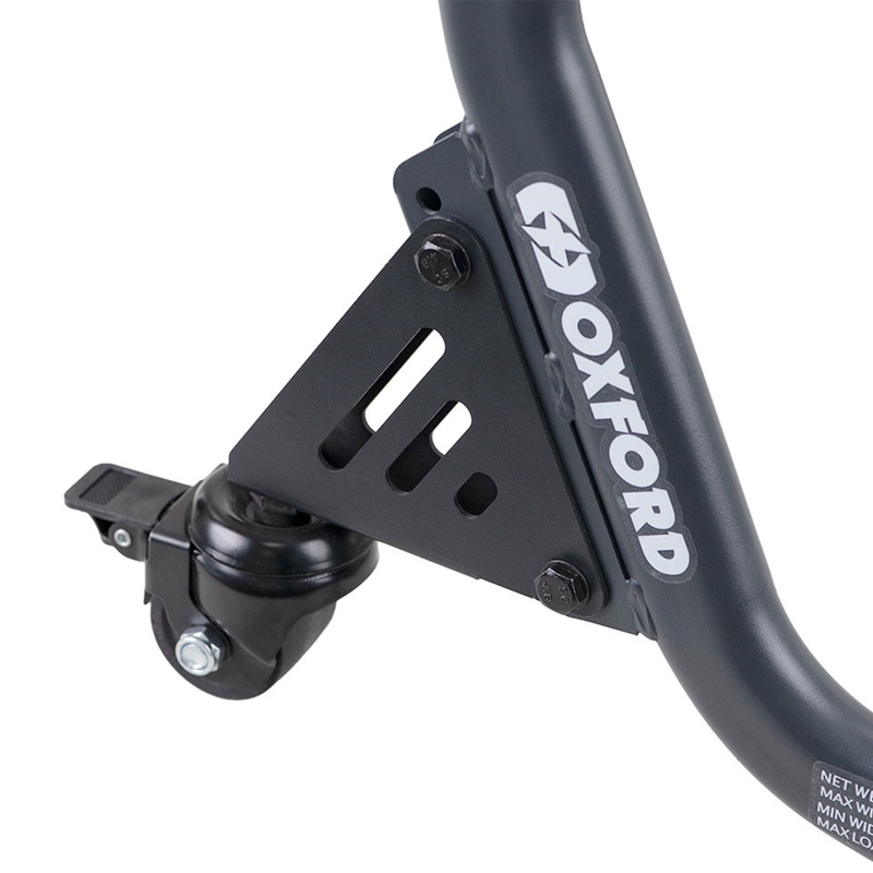 Oxford Zero-G Rocker Motorrad-Hinterbauständer mit Zusatzrad, schwarz