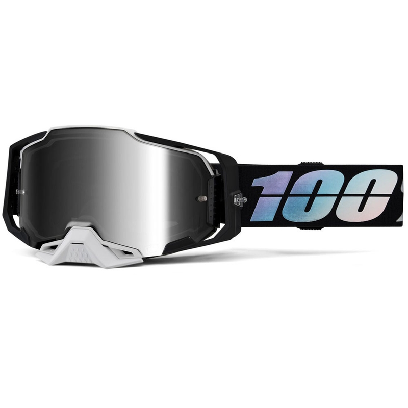 Motocrossbrille 100% ARMEGA Krisp mit silbernem Plexiglas