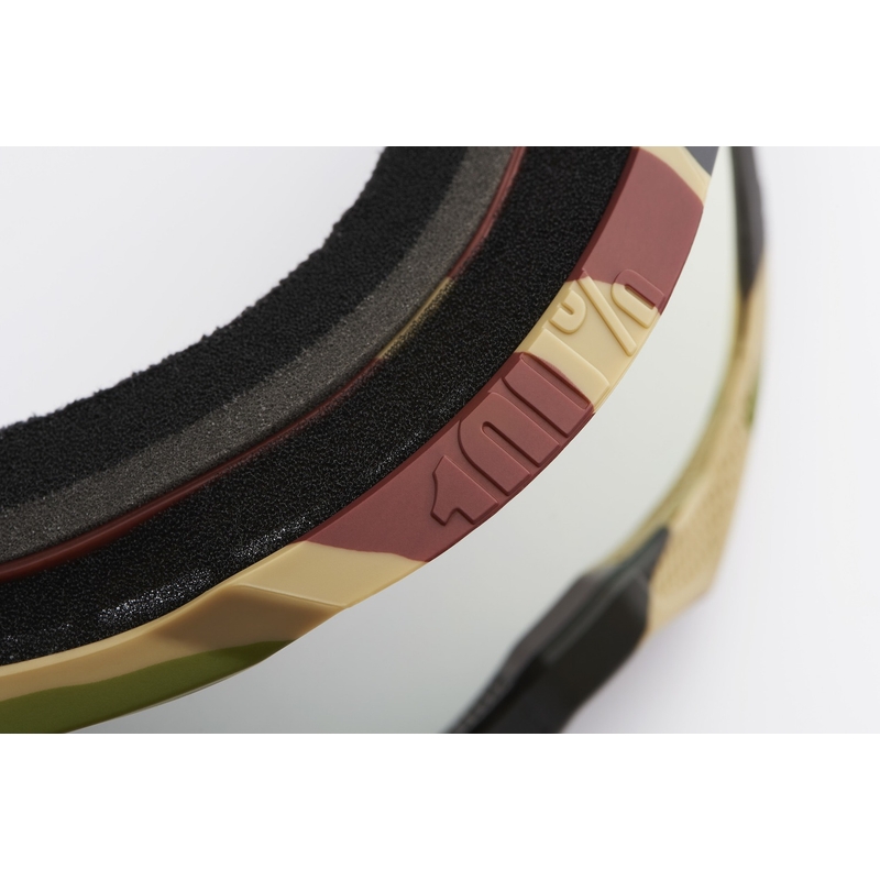 100% Accuri Mission Motocross-Brille mit silbernem Plexiglas